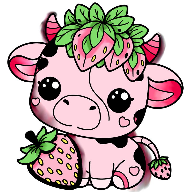 cute strawberry cow