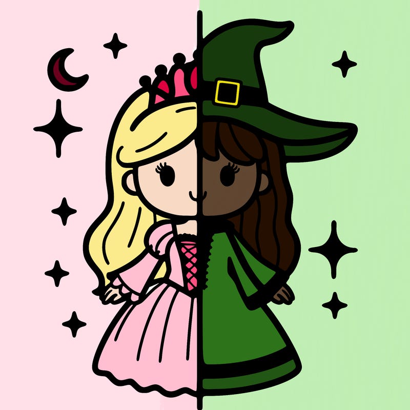 split princess and witch