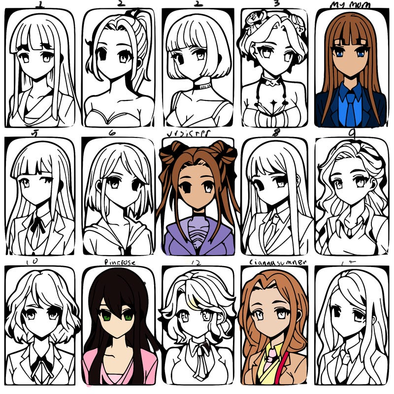 girls that look diffrent anime