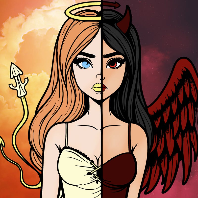 devil vs angel realistic girl