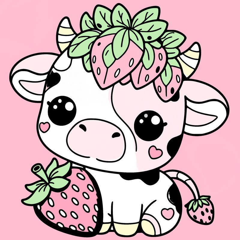 cute strawberry cow