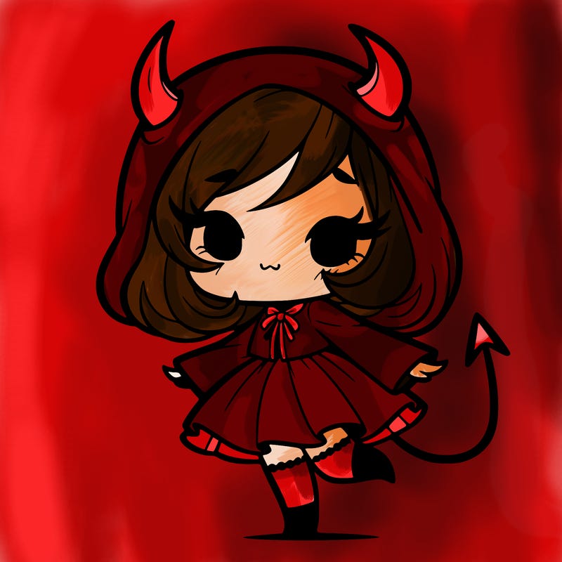 unrealistic girl dressed as a devil