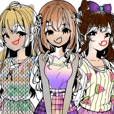 three girls anime