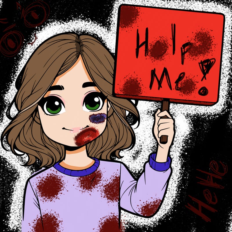 realistic girl holding up a sign