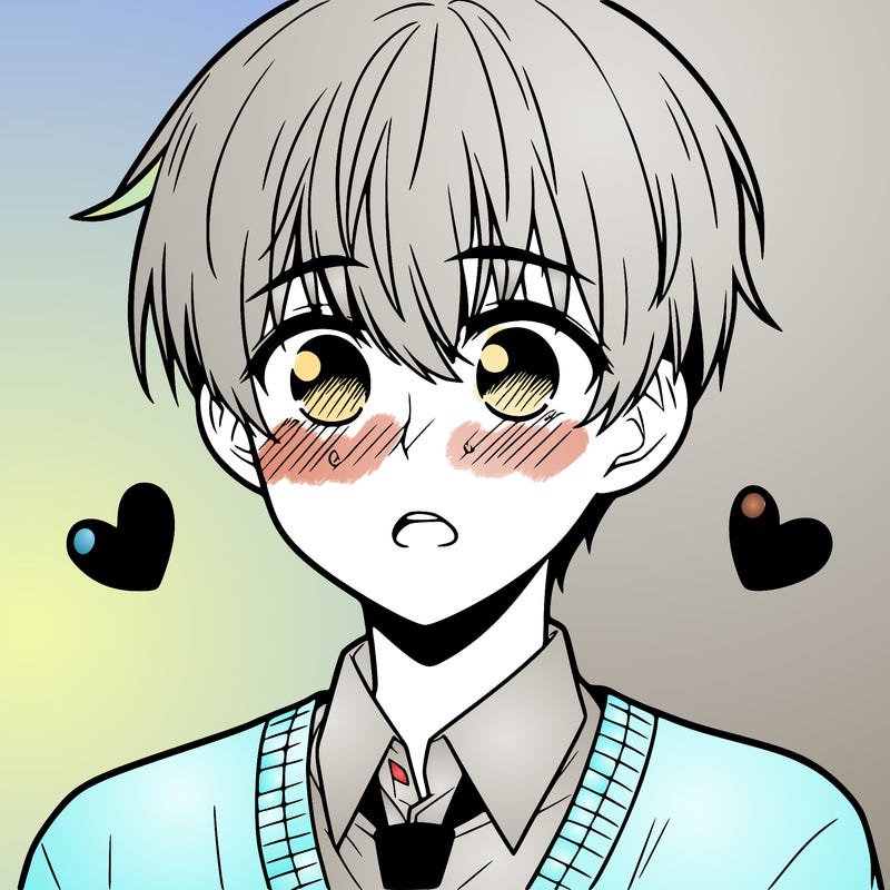 manga boy blushing