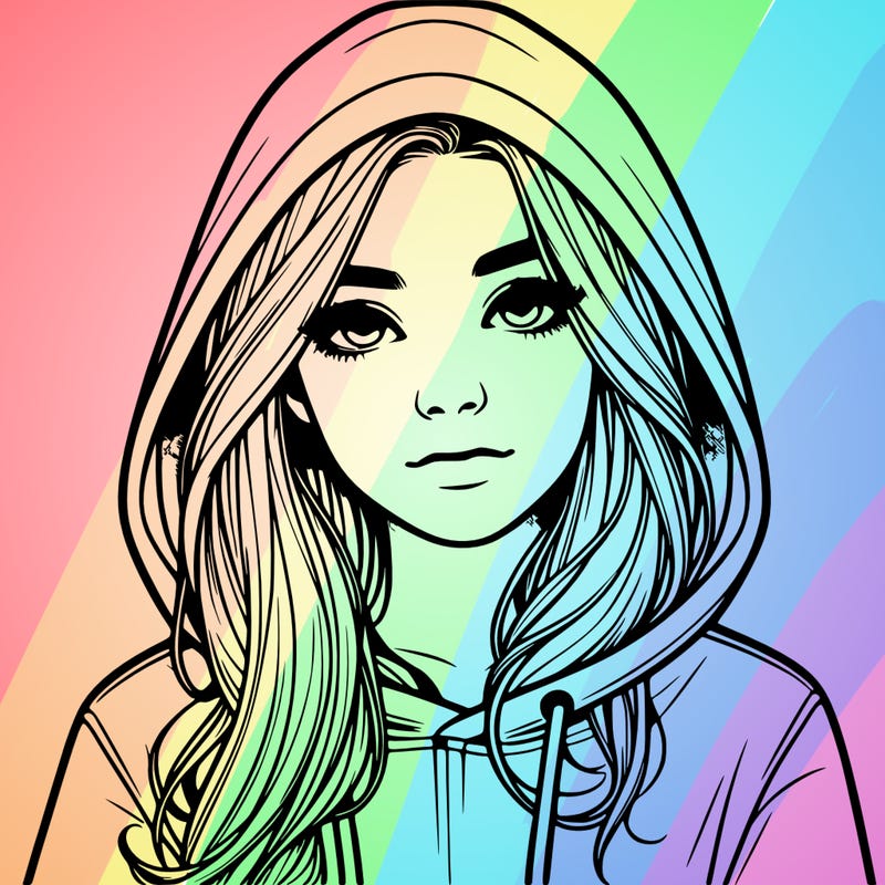 realistic girl with a hoodie