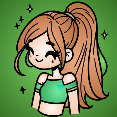 a girl with her hair in a pony tail in a crop top