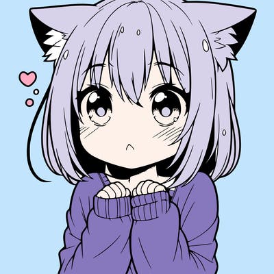 shy anime catgirl