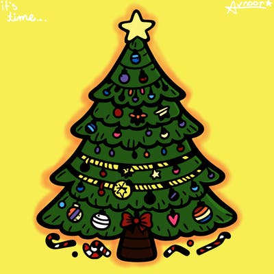 christmas tree with lots of details