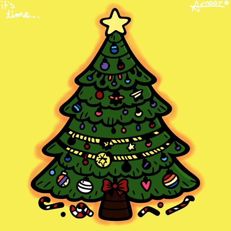 christmas tree with lots of details
