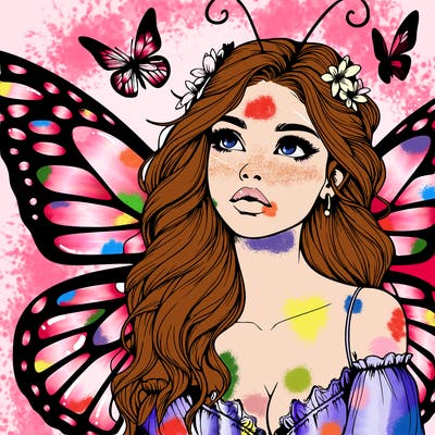 butterfly fairy realistic girl