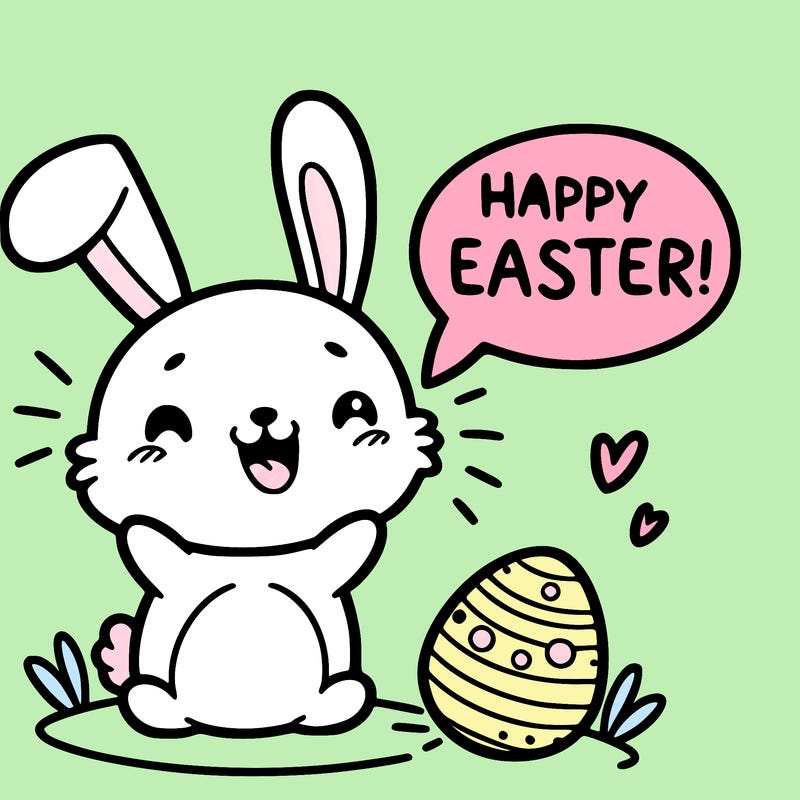 easter bunny saying happy easter
