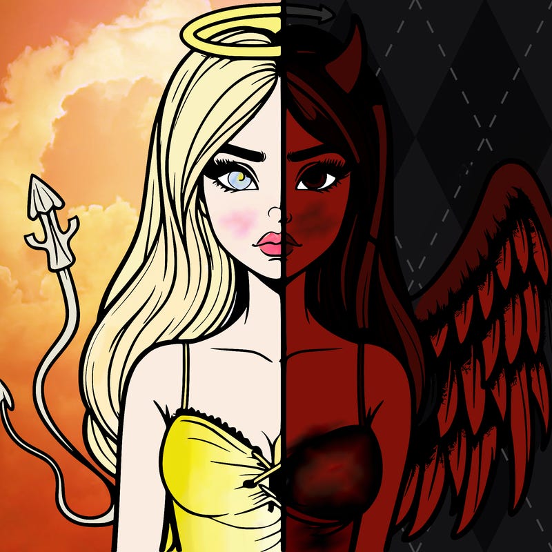 devil vs angel realistic girl