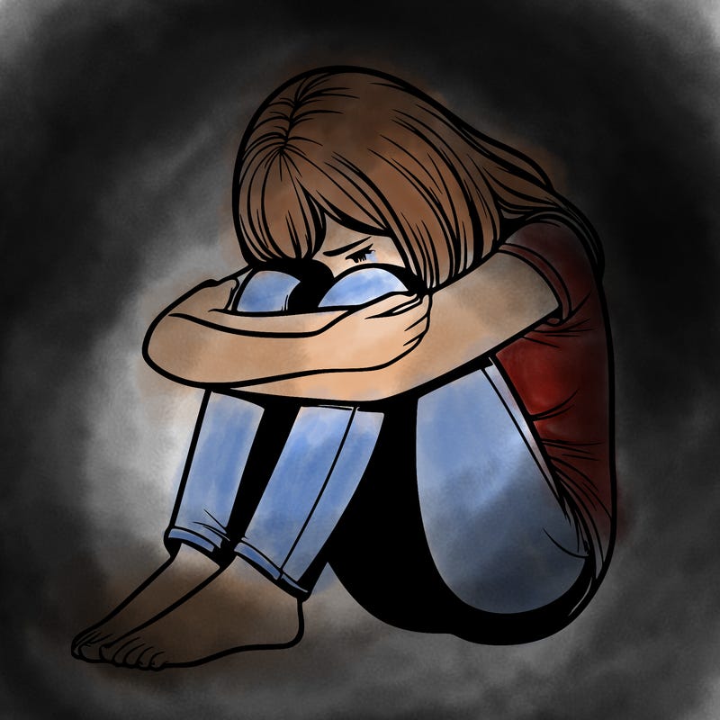 realistic depressed female