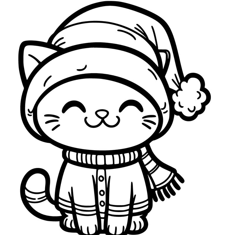 cat wearing a santa hat