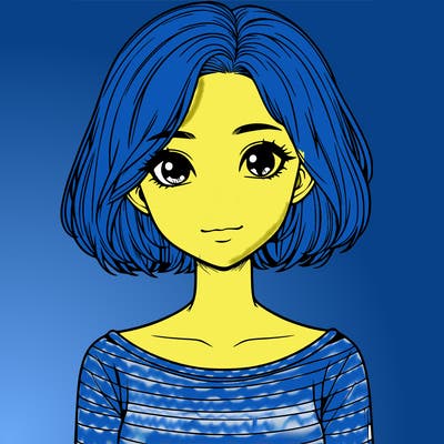 realistic girl with short hair