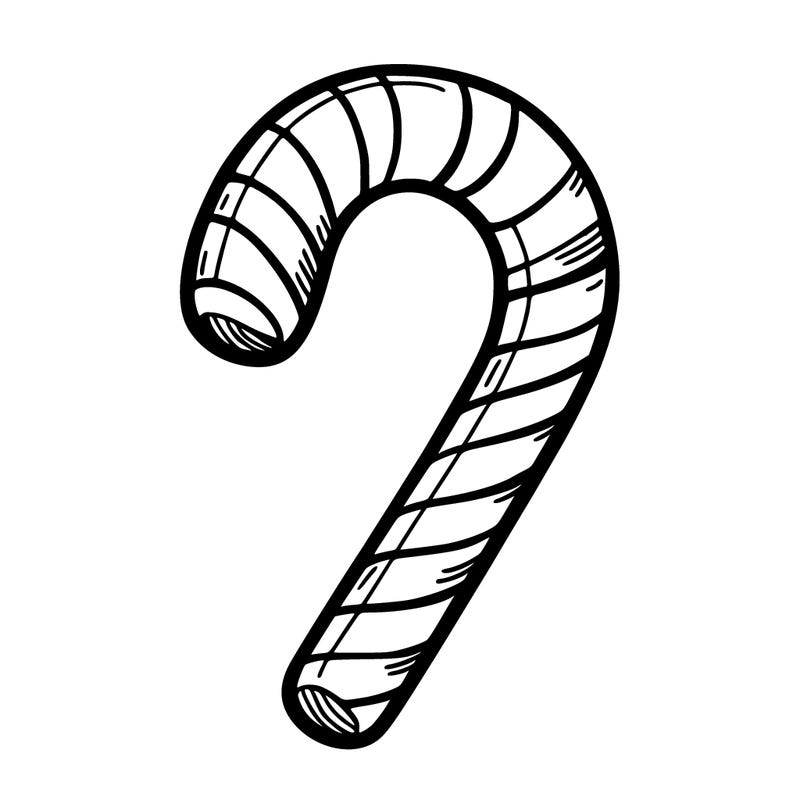 a candy cane with stripes.