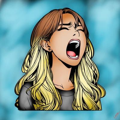 screaming realistic, girl