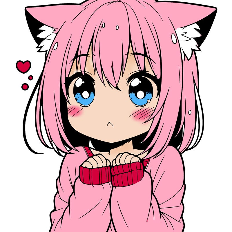 shy anime catgirl