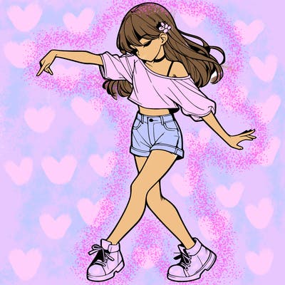 realistic girl danceing