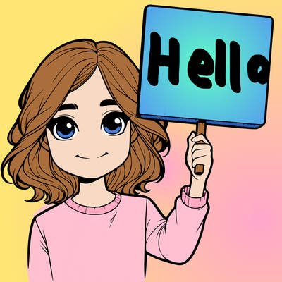 realistic girl holding up a sign