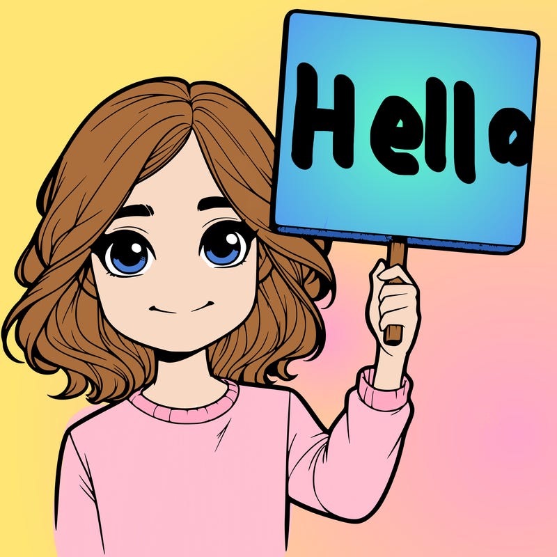 realistic girl holding up a sign