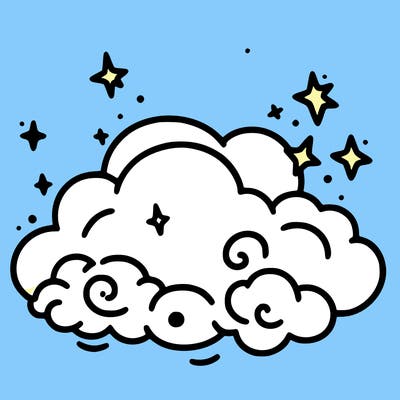 pink starry cloud sky