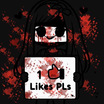 girl holding a sign saying 10 likes pls