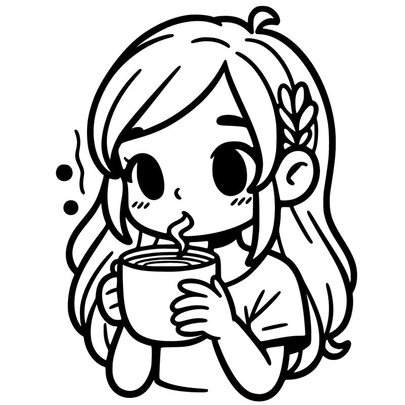 girl drinking coffee