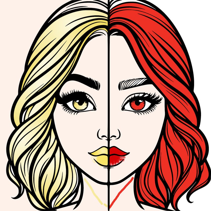 realistic girl split half