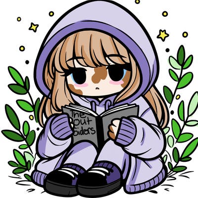 girl in oversized hoodie reading a book