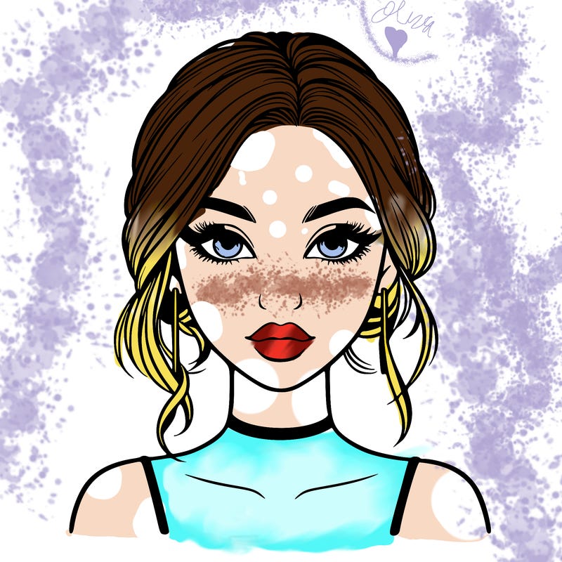 realistic girl with makeup on