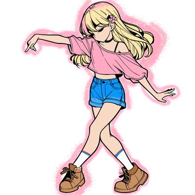 realistic girl danceing