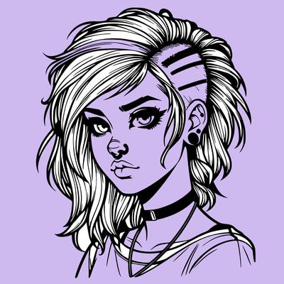 realistic punk style girl