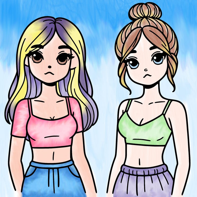 two girls with a crop top