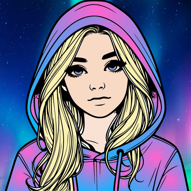 realistic girl with a hoodie