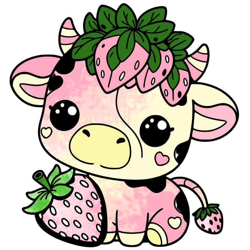 cute strawberry cow