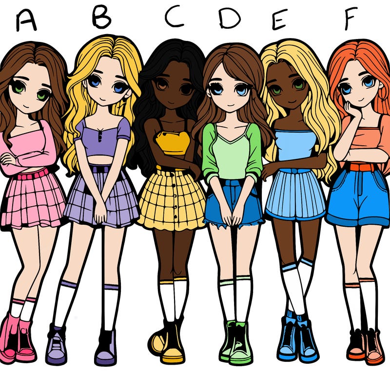 a group of girls realistic