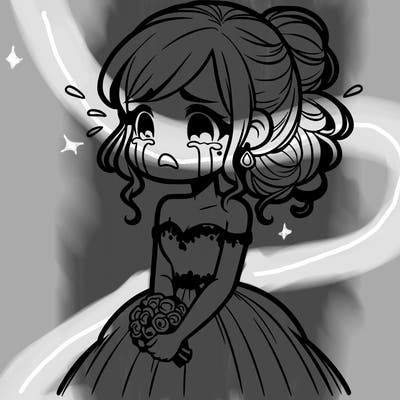 a girl crying in her prom dress