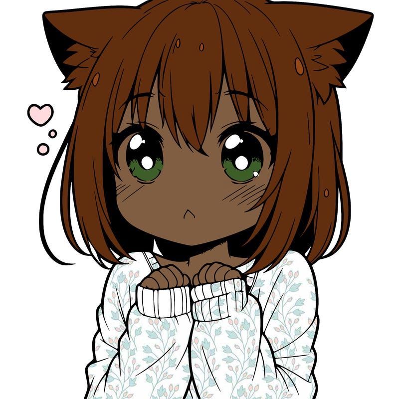 shy anime catgirl