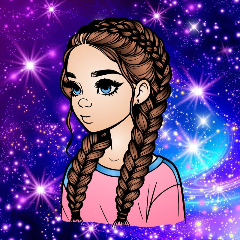 realistic girl with braids