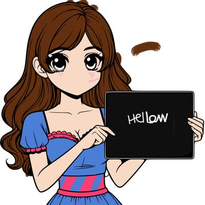 realistic pretty girl holding blank sign