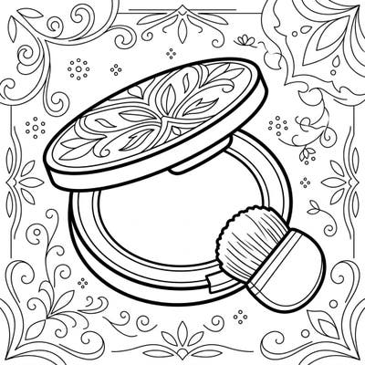 Dive into the world of beauty with this exquisite minimalist line art coloring page featuring a chic blush compact. Its clean lines and sophisticated design make it a perfect creative escape for all ages.