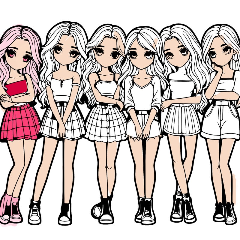 a group of girls realistic