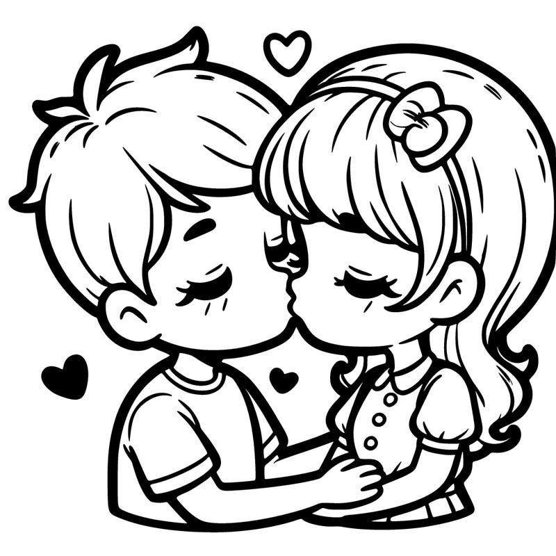 girl and boy kiss