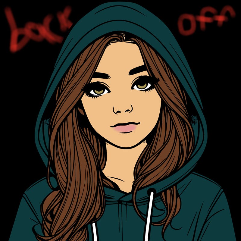 realistic girl with a hoodie