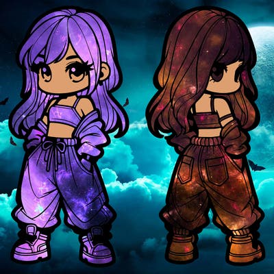 girl in crop top and baggy pants