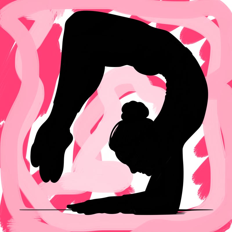 realistic girl doing gymnastics