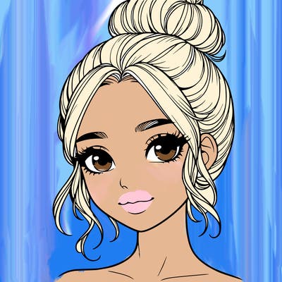 realistic pretty girl with hair in bun