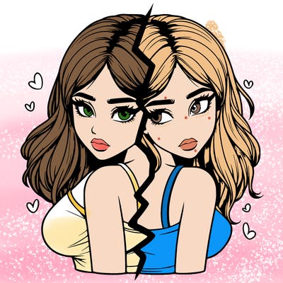 realistic girl split